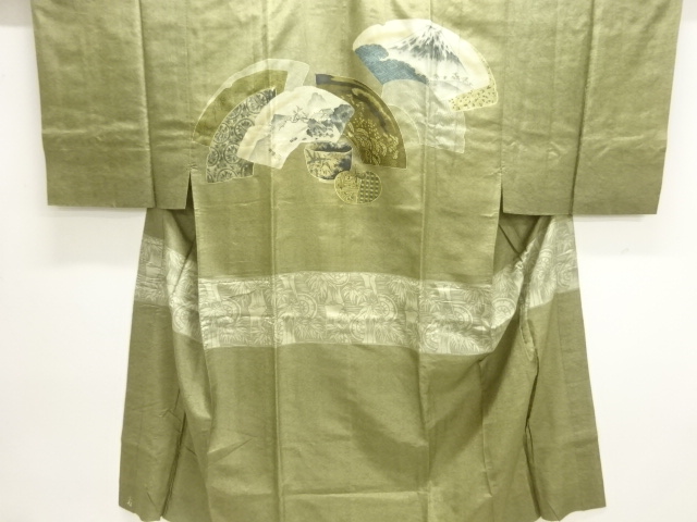 JAPANESE KIMONO / ANTIQUE MENS JUBAN / SILK / MT. FUJI